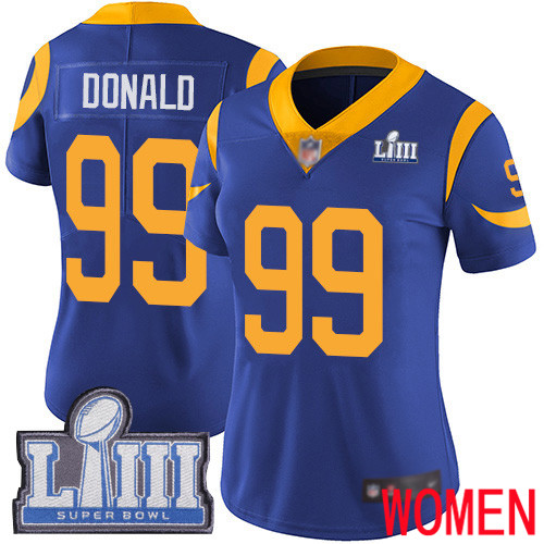 Los Angeles Rams Limited Royal Blue Women Aaron Donald Alternate Jersey NFL Football #99 Super Bowl LIII Bound Vapor Untouchable->los angeles rams->NFL Jersey